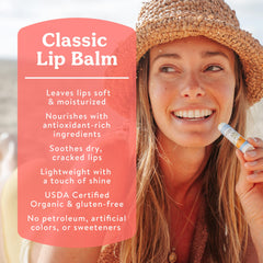 Badger cap off revealing balm tip and smooth glide for quick application