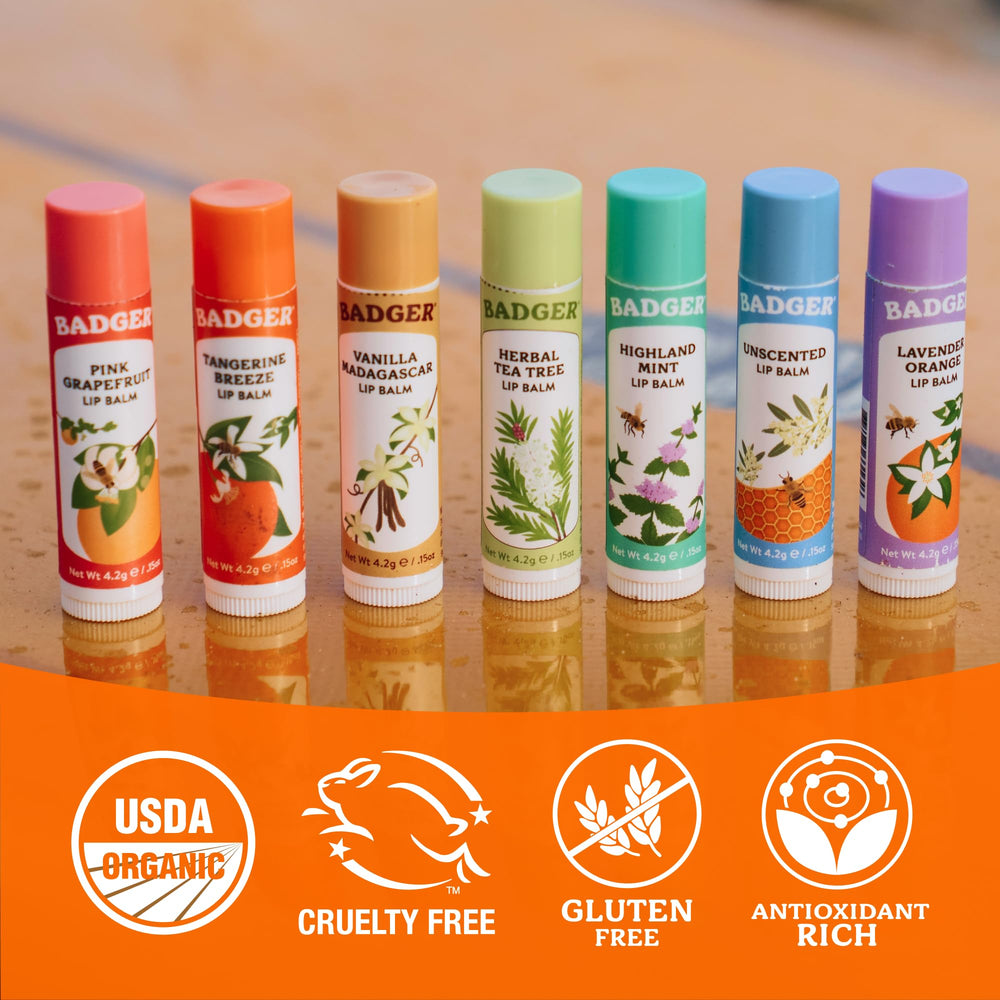 Badger ingredients label showing organic beeswax olive oil and aloe certifications