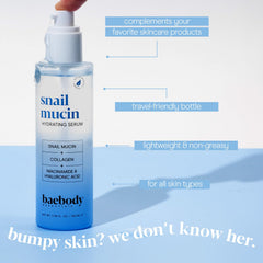 Baebody bottle next to hand to show 3.38 fl oz size and real-world scale