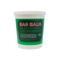 Bag Balm 72oz pail next to household items showing brand size and refill convenience