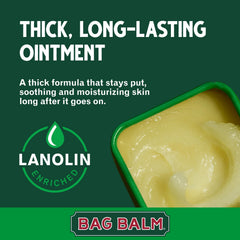 Bag Balm label close-up emphasizing made in USA and minimal ingredients