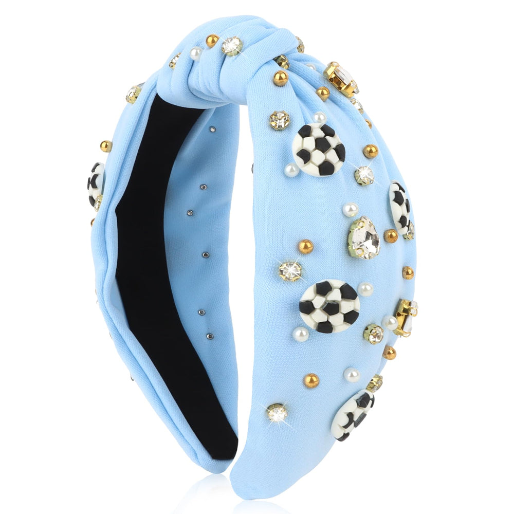 BAHABY front view blue headband showing sporty wide profile and team-ready look