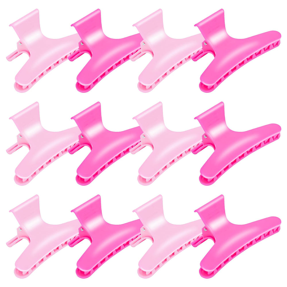 BAHABY front view of pink and hot-pink clips showing compact design and professional use
