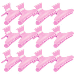 BAHABY front view of 12-pack showing pink butterfly clips for easy sectioning