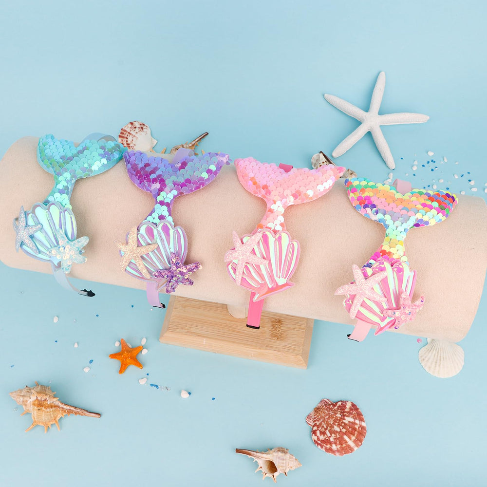 BAHABY close-up of sequin shell and starfish detail, durable sparkle embellishment