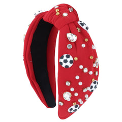 BAHABY red headband front view shows sporty style and secure fit