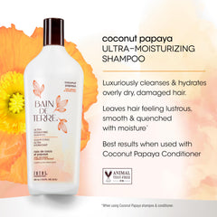Close-up of natural ingredients coconut and papaya highlighting nourishing oils