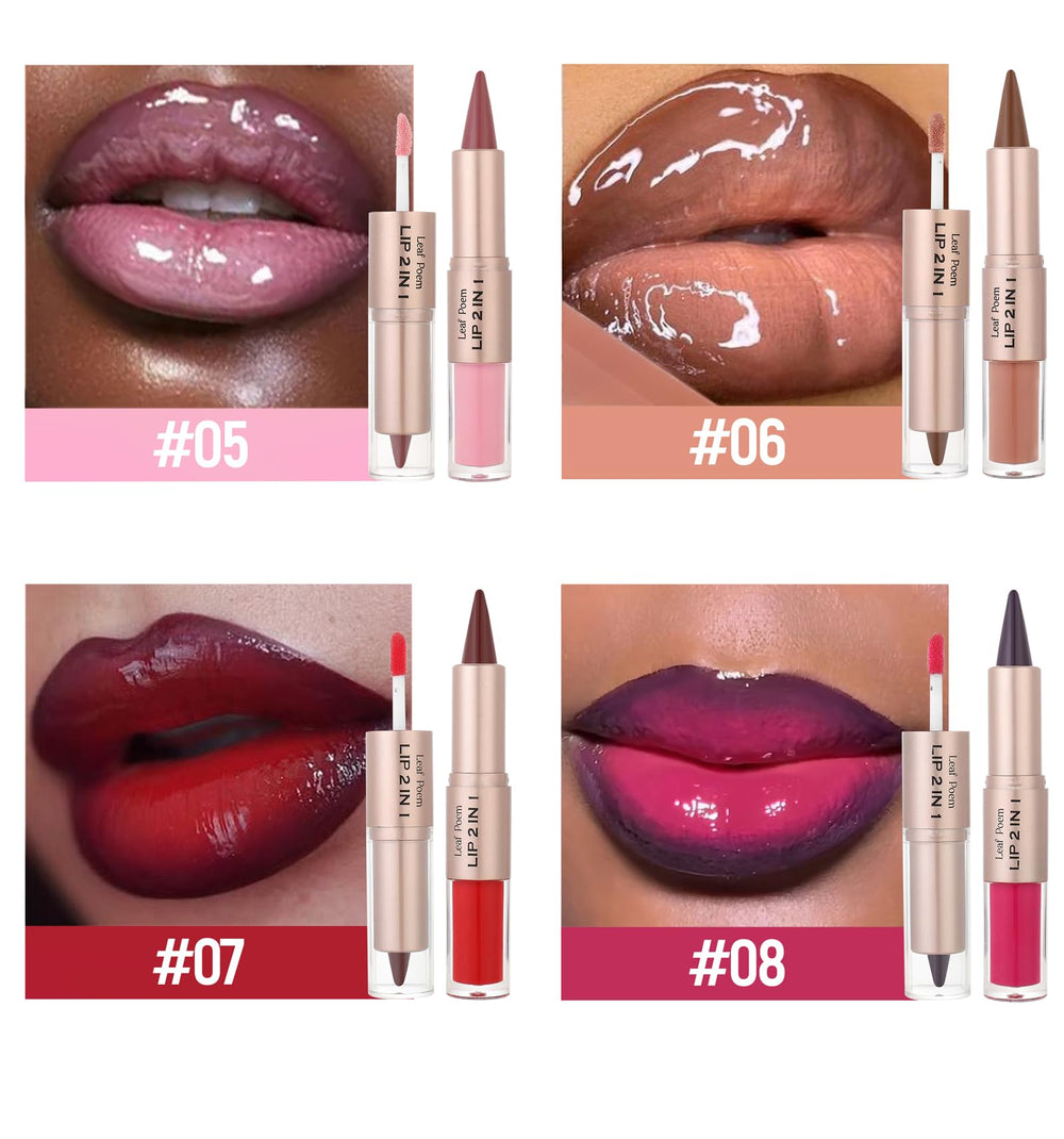 BAISEN DIARY arm swatch of #04 Peach Nude showing cohesive liner and gloss color pairing