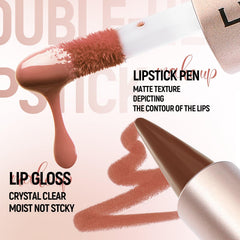 BAISEN DIARY lips application closeup showing ombre effect and fuller-looking center highlight
