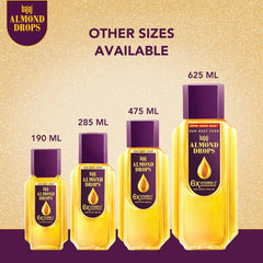 Bajaj Almond Drops on a bathroom shelf in a lifestyle scene suggesting daily use