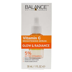 Balance Active Formula front packaging showing 30ml bottle and clear label, brightening benefit