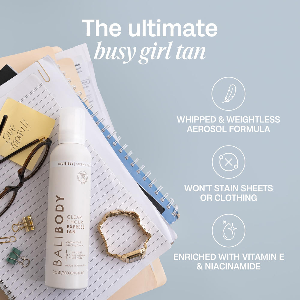BALI BODY product next to common items showing bottle scale