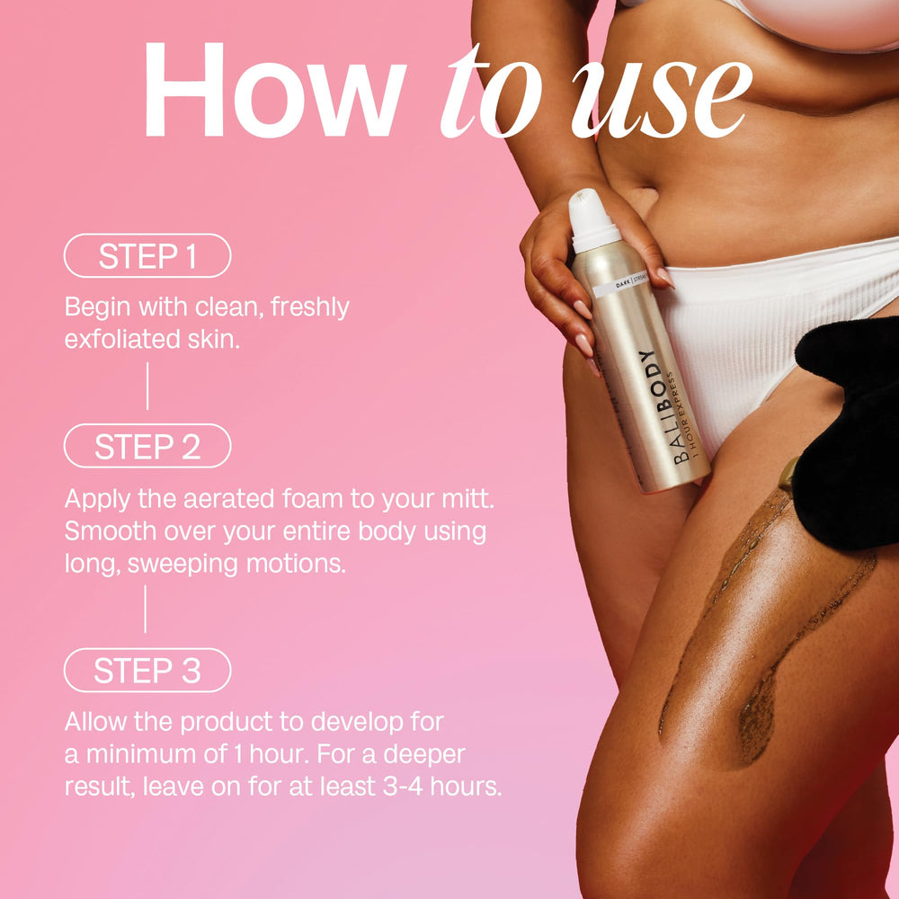 Bali Body foam in a beach bag ready for travel and fast-drying touch-ups