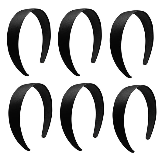 BallHull front view six black headbands showing neat satin wrap and value
