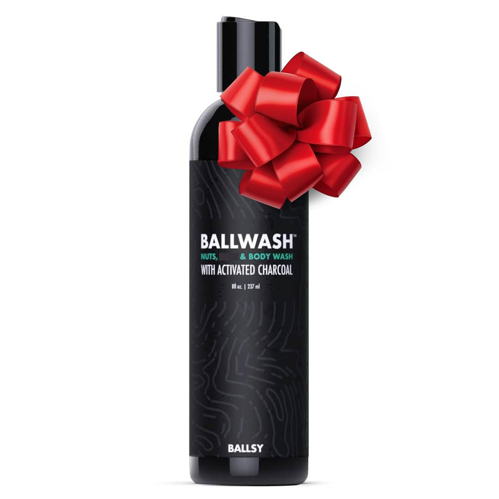 Ballsy front bottle shot showing label and 8 oz size, highlights clear branding and benefit