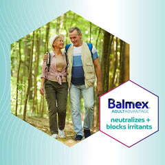 Balmex being applied to adult skin showing protective barrier and immediate comfort