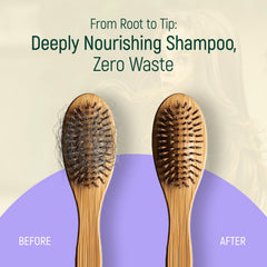 BAMBOEARTH bar used in shower showing rinse-off ease and everyday practicality benefit