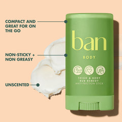 Ban 1.4 oz balm held in hand for scale to show portable on-the-go benefit