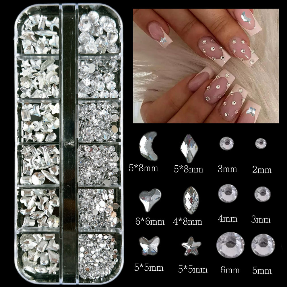 bana art finished Y2K manicure using kit pieces, demonstrates styling possibilities