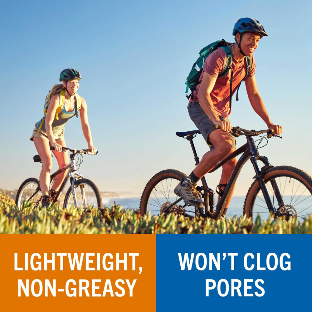 Banana Boat applying lotion to arm demonstrating smooth non-greasy finish
