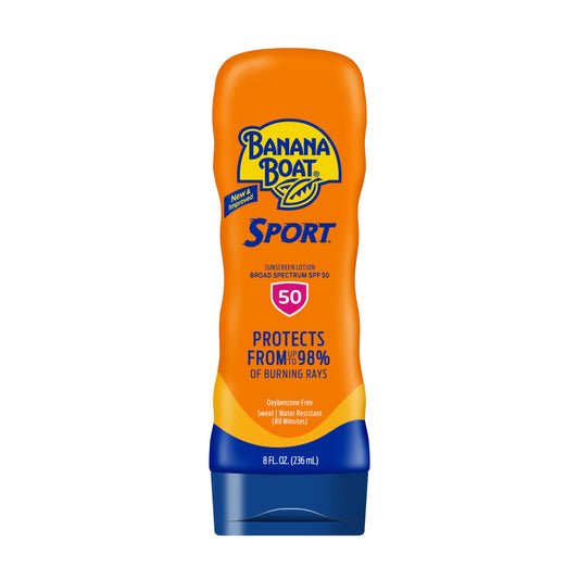 Banana Boat front packaging showing SPF 50 protection and benefit