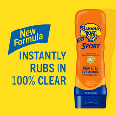 Banana Boat lotion texture closeup demonstrating quick-absorbing benefit