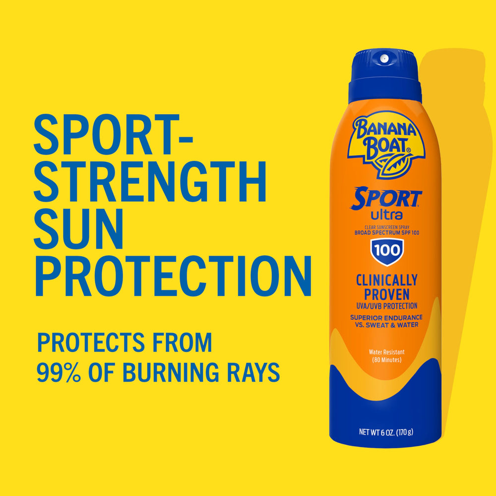 Banana Boat spray nozzle closeup for easy targeted application benefit