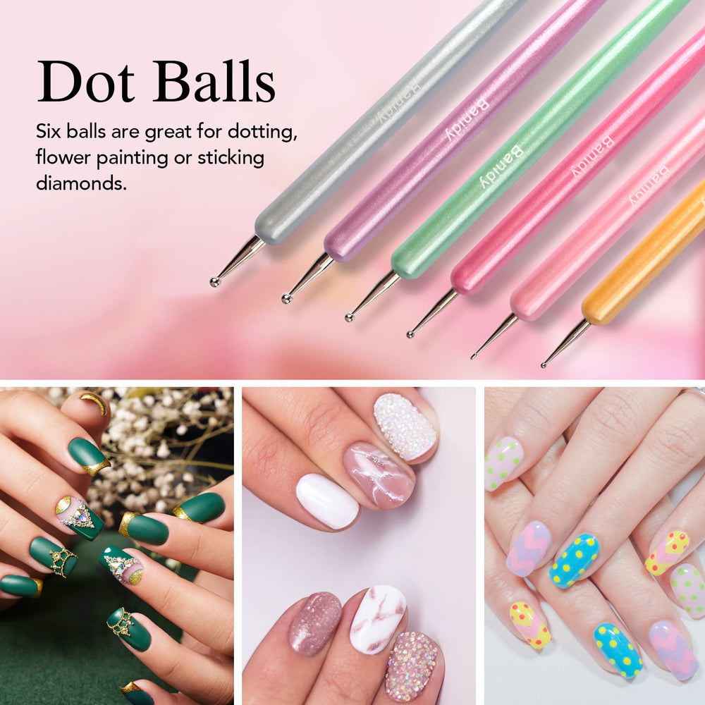 Banidy dotting pen creating uniform dots and nail art placement