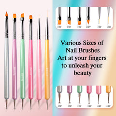 Banidy brushes beside ruler to show scale and tip size variety