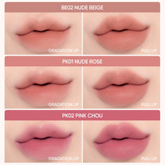 BANILA CO shade swatch strip displaying BE02 Nude Beige color accuracy