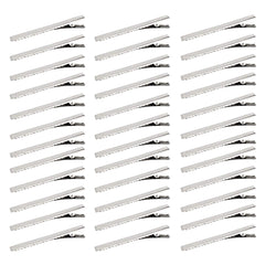 Bantoye front view of 60 silver alligator clips showing quantity and packaging benefits