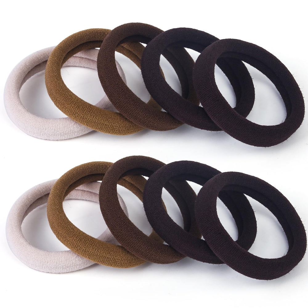 BAOLI front view of 100-piece pouch showing neutral brown hair ties and organized storage benefit
