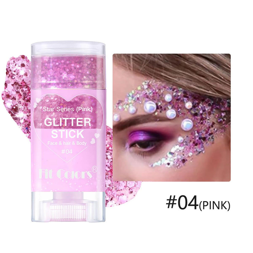 Baorder close-up of gel texture on stick showing dense shimmer for long-lasting sparkle