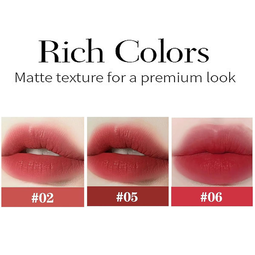 Baorder close-up of velvet matte texture demonstrating smooth coverage