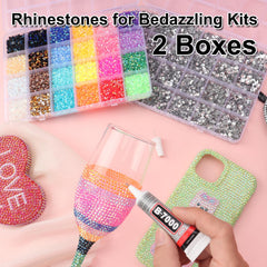 BAOYAALIN clear silver rhinestones in 2–6mm sizes showing variety and layering options