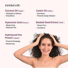 Bare Anatomy shampoo applied to wet curls showing improved curl formation