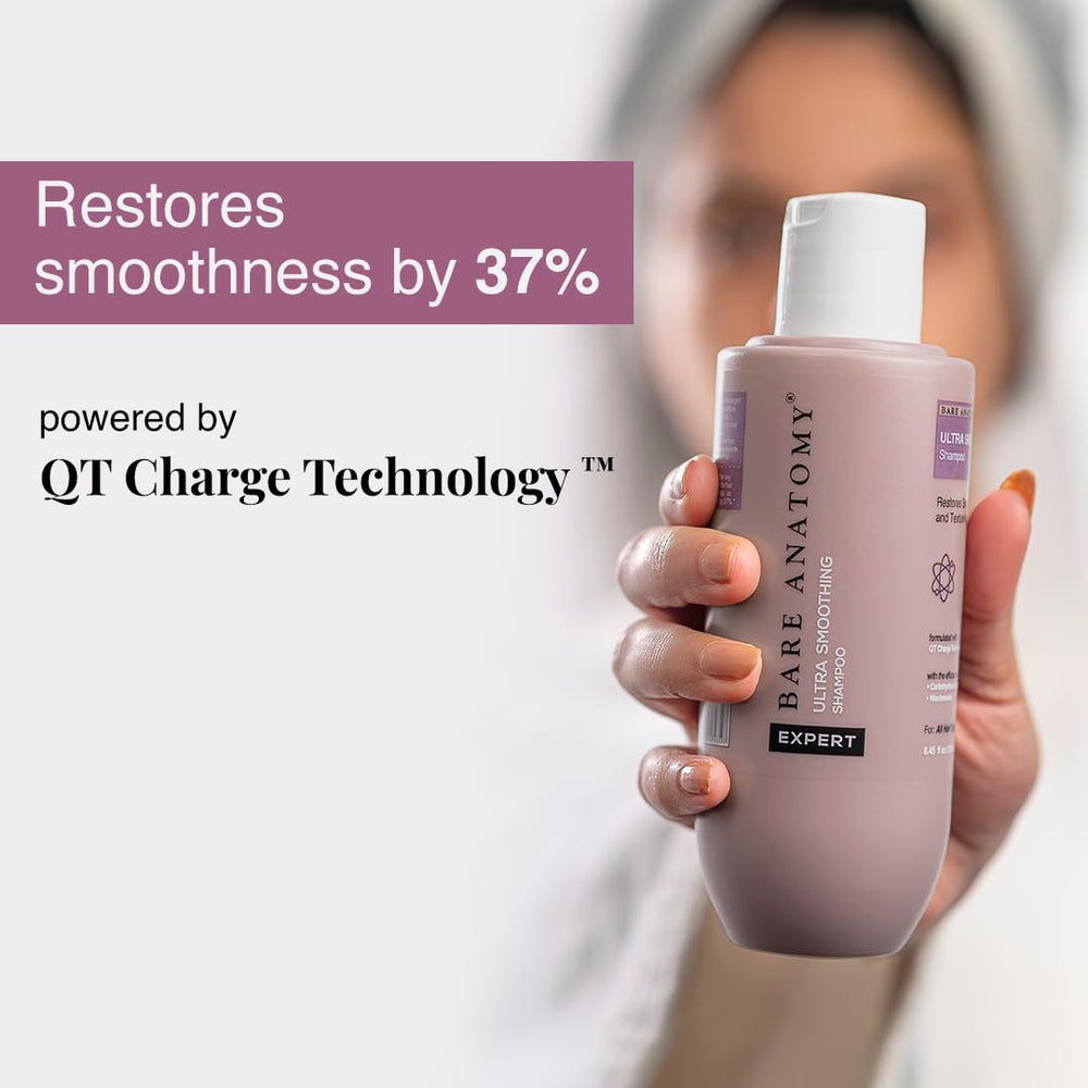 Bare Anatomy shampoo texture pouring to show creamy, hydrating lather