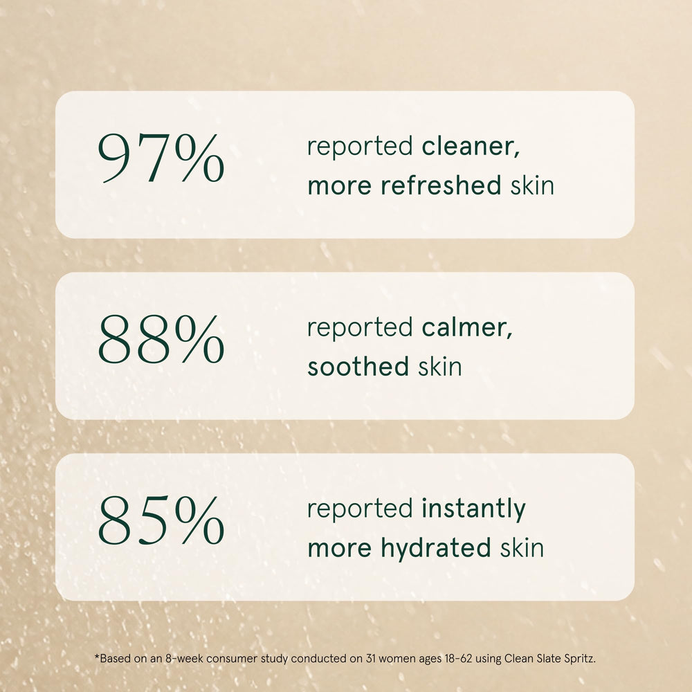 Barefaced Clean Slate mist spraying fine even coverage for setting makeup