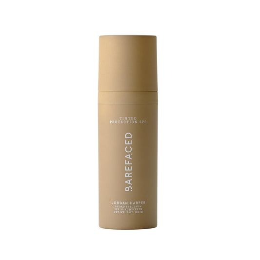 Barefaced front packaging showing SPF 50+ and universal tint benefits