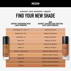 bareMinerals before and after face comparison showing coverage difference benefit: conceals imperfections