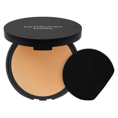 bareMinerals compact front showing sleek branding and secure closure for travel
