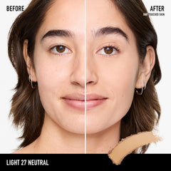 bareMinerals open compact displaying Light 27 Neutral shade and pan