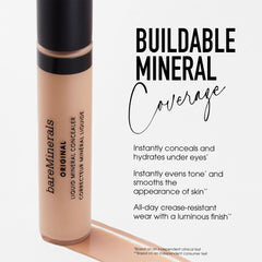 bareMinerals before and after under-eye showing brightening effect