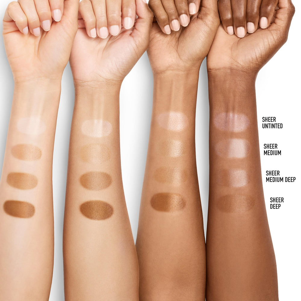 bareMinerals untinted formula blended on skin for natural finish