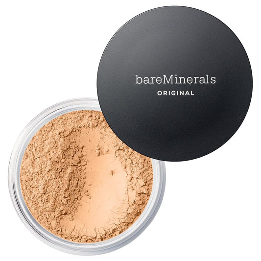 bareMinerals jar front view showing neutral medium shade and clean design for easy identification and trust