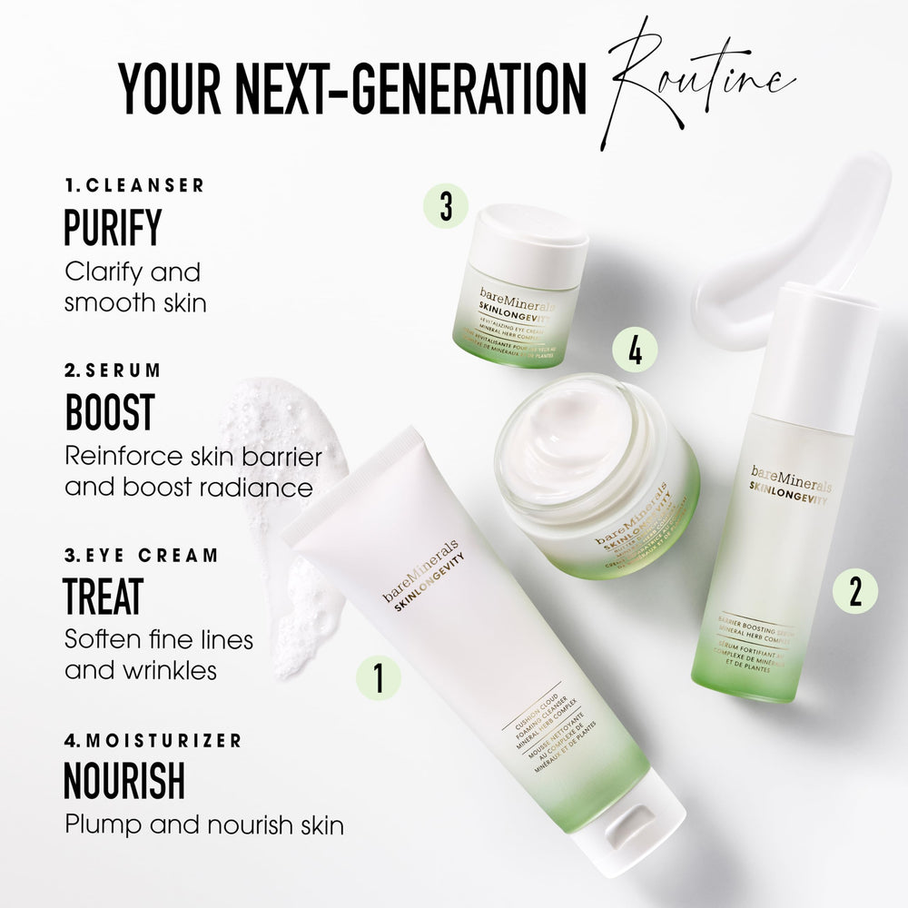 bareMinerals in morning routine setting demonstrating de-puffing refresh