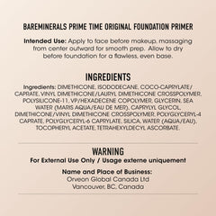 bareMinerals primer texture on fingertip highlighting smooth, pore-blurring finish