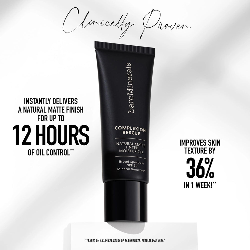 bareMinerals swiped on skin demonstrating blendability and natural matte coverage