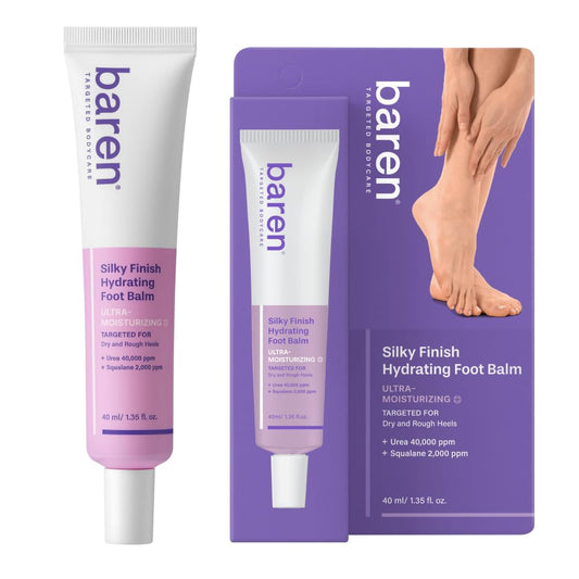Baren front packaging showing clean heel balm and benefits