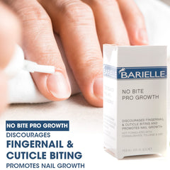 BARIELLE applied to nails discouraging biting and protecting cuticles